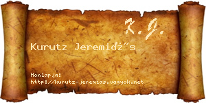 Kurutz Jeremiás névjegykártya